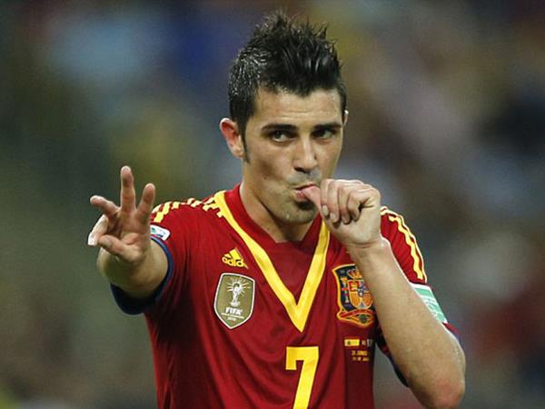 David Villa khi thi đấu cho Tây Ban Nha